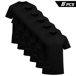 6-Pack 100% Cotton Men’s 100% Cotton T-Shirt, Crew Neck Solid Basic Tee, 180 GSM Soft Durable Shirt,Breathable Fabric Menswear Top Classic White Black Tshirt, S–3XL SummerVibes outdoorfun