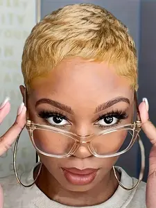 Pixie Cut Human Hair Wig Burgundy, Short Straight Layered Wig for Women, Natural, Daily Party Cosplay Gift Use, Pixie Wigs