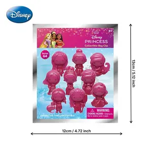 1PC Disney Officially Licensed Princess PVC Blind Box Keychain 3D Mystery Figure Cartoon Pendant Bag Clip Backpack Accessory Collectible Gift for Birthday and Holiday