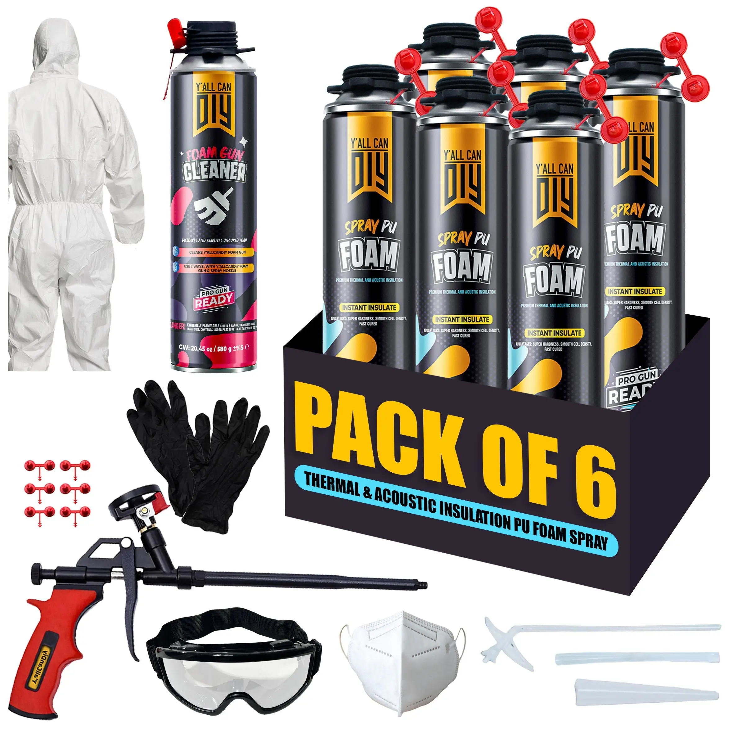 PU Spray Foam Insulation Kit (750ml) - Seal Gaps & Stop Drafts | Y'allCanDiy