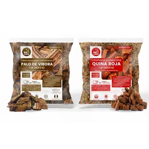 Yerbero - 2 Piece Bundle - Palo De Víbora 1LB (453g) + Quina Roja 1LB (453g) | Duo Tes Herbales De Árbol De la Víbora & Red Cinchona Bark | 2 Bag Duo Quina Roja Bark & Raiz Palo De Vibora HerbalTea, Wildcrafted, Gluten-Free, Non-GMO, Natural Herbal Tea.