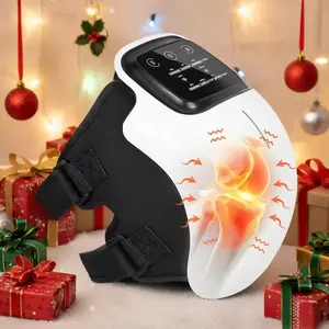 Heated Knee Massager, Electric Knee Massage Machine, Smart Three-In-One Function, LED Screen, Wireless Design, Adjustable Shoulder Strap, Knee Pain Tool