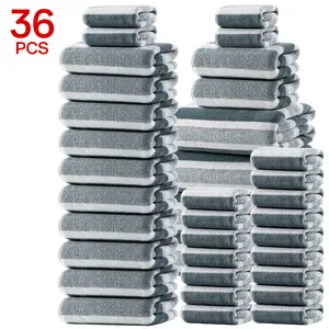 36Pcs Stripe Bath Towel Set – 4 Bath Towels 28x56in, 12 Hand Towels 14x30in, 20 Washcloths 12x12in. Super Soft, Ultra Absorbent, Quick Dry. for Home, Spa, Gym.