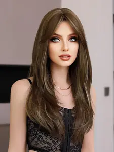 24 Inch Long Straight Synthetic Soft Hair without Bangs, Heat Resistant Wigs for Women, Natural Looking Full Wigs for Party, Daily Use, Daily Wear Wig, National Day Offers