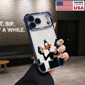 Daffy Duck Rich Money Aesthetic Design Pattern Casing For iPhone 17 16 15 14 13 12 Samsung 22 23 24 25 Plus Pro Max Ultra Soft Silicon TPU Shockproof Protector Vintage Unique Fashion Mobile Phone Case