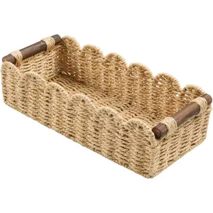 Toilet paper storage basket, bathroom countertop organizer, woven basket for organizing, cute basket suitable for apartment bedrooms, children's rooms, kitchen and bathroom decoration - beige