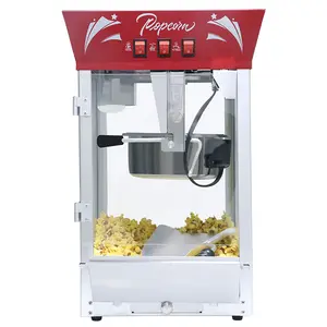 Commercial Popcorn MAKER Machine,popcorn maker machine with stand,12 Ounce Kettle Stainless Steel Popcorn Maker with Tempered Glass, Warming Deck, 850W Countertop Popcorn Popper for Parties, Events, and Home Theater, red