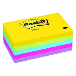 Sticky note 023178 Original Notepad- 3 x 5 In. - Assorted Ultra Colors- 100 Sheets Per Pad- Pack Of 5