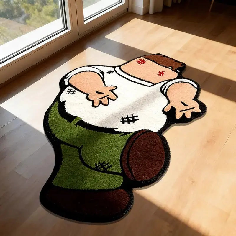 Anime Cartoon Carpet, Soft Plush Irregular Area Rug with Creative Modern Abstract Design, Fun Home Decor for Living Room or Bedroom