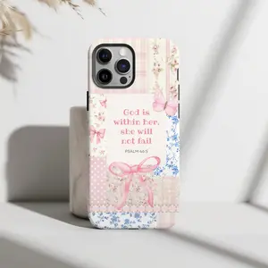 Bible Verse Phone Case, Christian Floral Collage Case, Scripture for iPhone 16 15 14 13 12