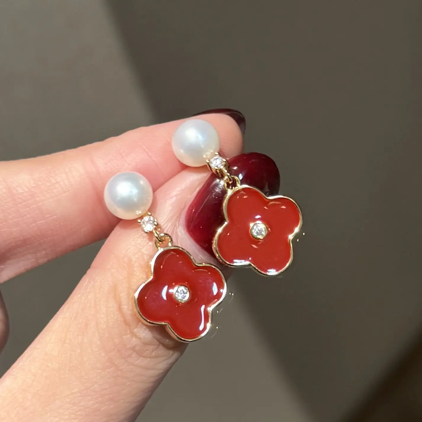 SR Pearl Co. Freshwater Pearl clover Earring WOmen Elegent Wear Perfect for Holiday Women Gift