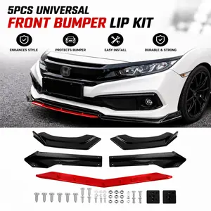 Universal Car Front Bumper Lip Spoiler, 5PCS Aerodynamic Front Splitter Kit, Stylish Bumper Guard for Car Modification, Cool Exterior Car Decor Auto Accessories for Cars SUVs Trucks Automotive Vehicle  ,  modification accessory