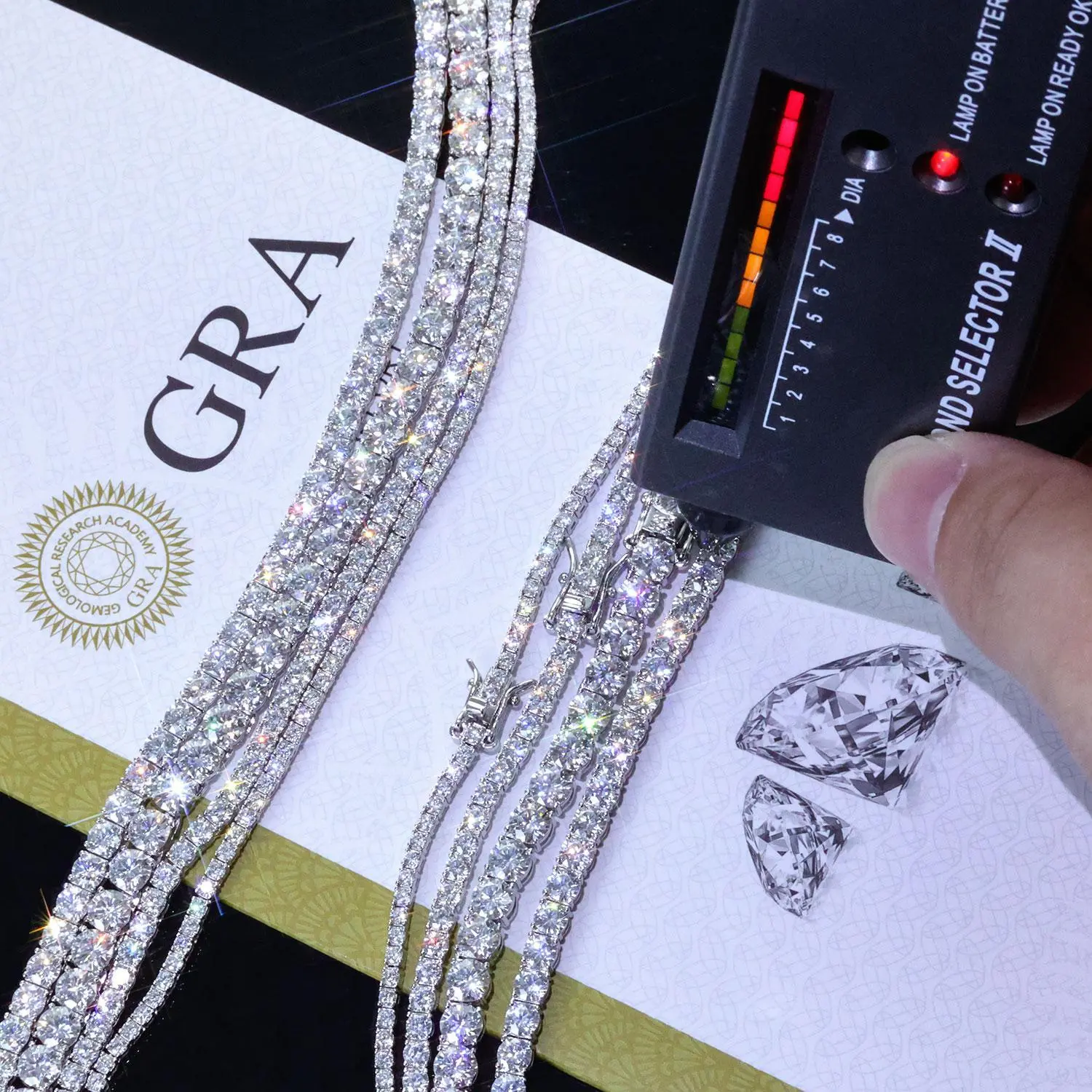 ESKEEM  Silver VVS Moissanite Tennis Bracelet 2/3/4/5 MM Iced Out Diamond Tennis Chain Pass GRA Diamond Test In Stock