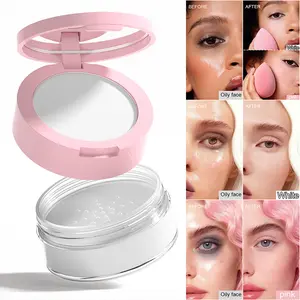 DUNUF Long-lasting Oil-Control and Waterproof Setting Powder Compact & Loose Powder 2-in-1. Eye powder compact, oil-control loose powder for the face, available in two colors.