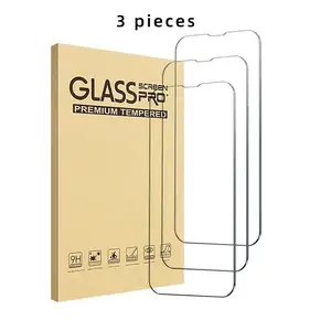 GlassPro 3 Pieces HD Tempered Glass Phone Screen Protector Kit Anti-scratch Explosion Proof Film for iPhone 17Promax 17Air 17 16Pro 13 14 15 Pro Max 15 14 Plus