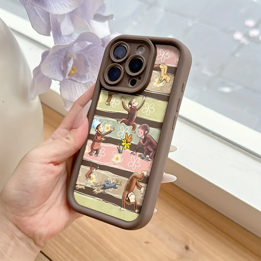 Anime Curious G-George Phone Case, compatible with iPhone 17/16/15/14/13/12/11/X/XS/XSMAX/16E/12.13 MINI, shockproof soft TPU back cover, a holiday gift for friends, family, and yourself, Accessories, Smartphone, Cellphone, Casing