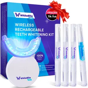 Whitebite Pro Teeth Whitening Kit with 32X LED Light, 3 Whitening Pens & 1 Remineralizing Pen, Safe for Sensitive Teeth, Removes Deep Stains