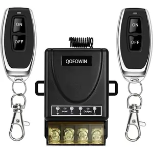 Wireless Remote Switch with 328 ft Long Range,DC 12V/24V/48V/72V Current Rating 30A,12v Remote Control Switch for All Kinds of DC Motors,Luminaire Controll etc