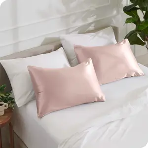 Bare Home Satin Pillowcase Set Zipper Closure