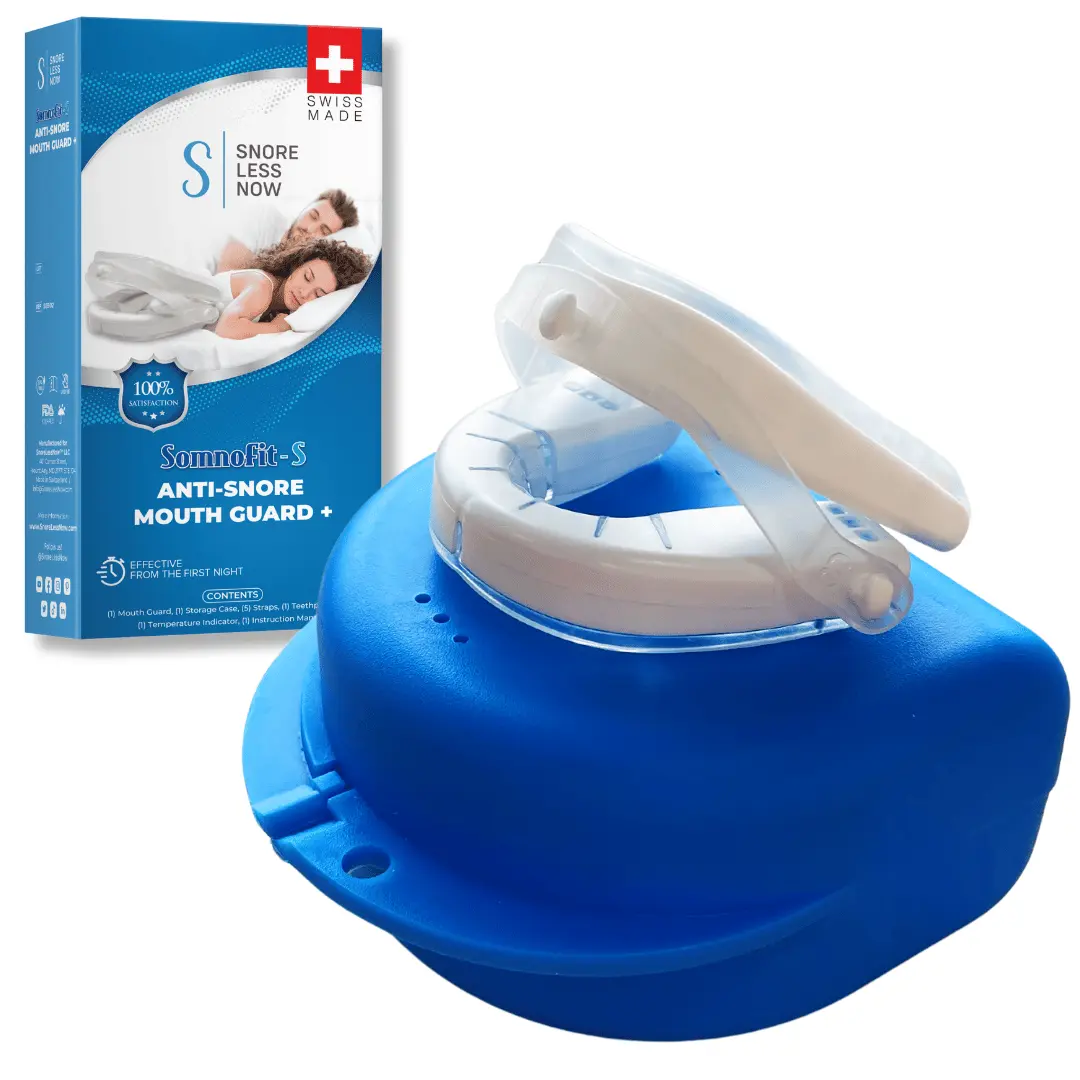 Somnofit-S Anti-Snore Mouth Guard+ by SnoreLessNow | Made in Switzerland | FDA-Cleared Anti Snoring Mouthpiece | Sleep Tight Mouth Guard | Adjustable Anti-Snoring Solution for Men & Women