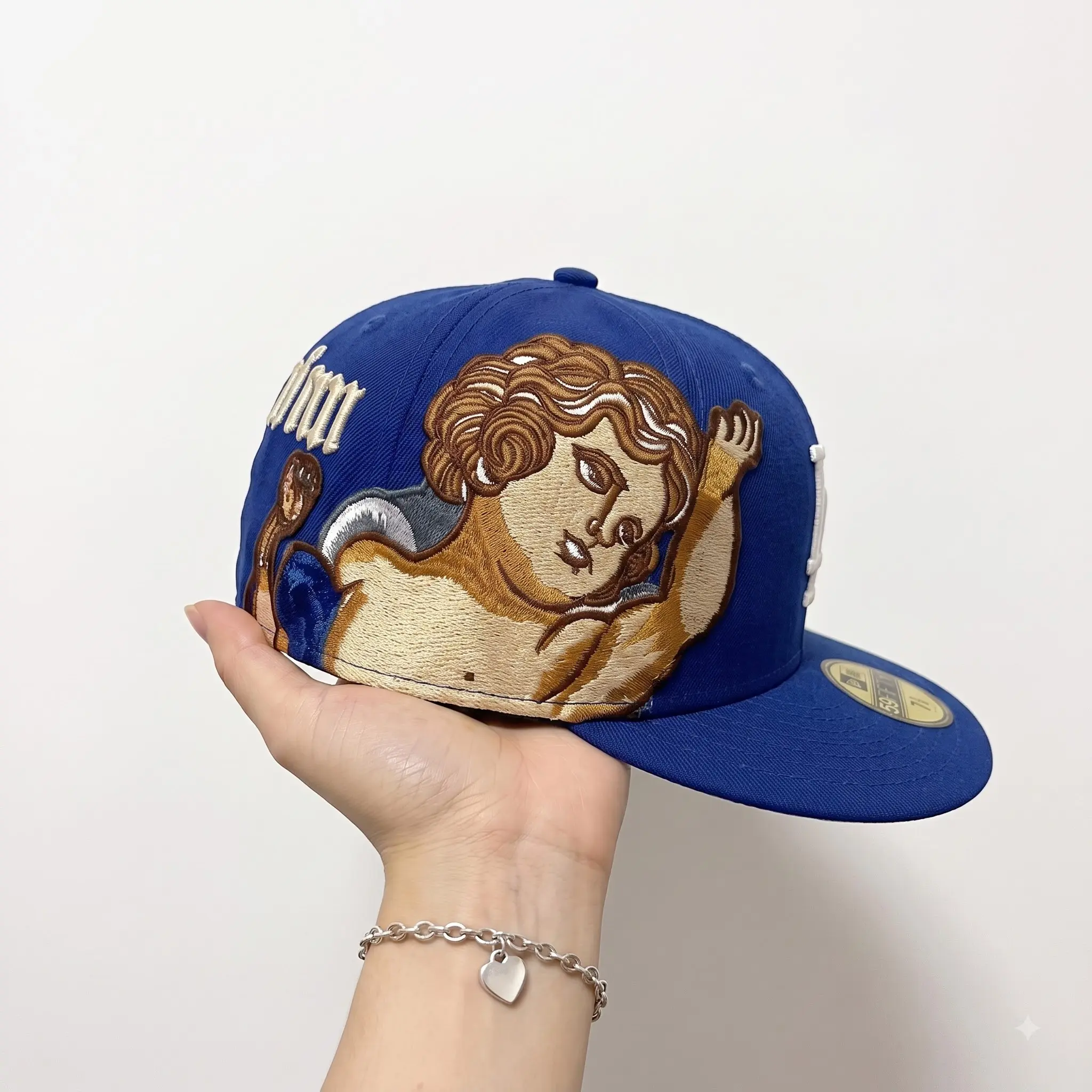 Unisex Cotton L.A Blue Baseball Cap - Hip Hop Style, Embroidered Design, Adjustable Buckle, Breathable, Comfortable Fit, Size 7-8
