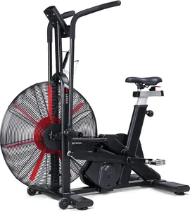 Fan Exercise Bike Upright AirBike Indoor Cycling Stationary Bicycle with r ,Heart Rate Compatibility and Tablet Holder for Home Cardio Workout Gym Equipment Pedal Digital Monitoring Adjustable Seat