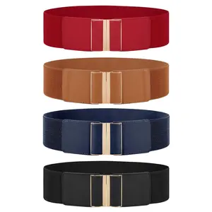 JASGOOD 4 Pack Cosplay Belt Wide Elastic Stretch Waist Belts for Women Dress