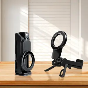 New Portable Travel Magnetic Phone Holder, Magnetic Smartphone Holder, Multifunctional Phone Stand, Adjustable Tripod Design for Desktop and Handheld Photography, Perfect for High-Speed Rail and Kitchen Use