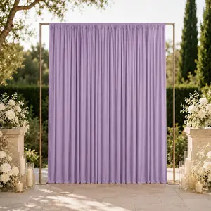 10ft x 12ft Spandex Backdrop Curtain Lavender Lilac, 4-Way Stretch Wrinkle-Free Photo Booth Backdrop with Rod Pockets for Wedding & Events