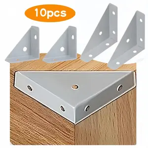 10pcs of corner code right angle bracket furniture fixing parts cabinet/bed corner reinforcement bracket universal accessories Mounting Brackets