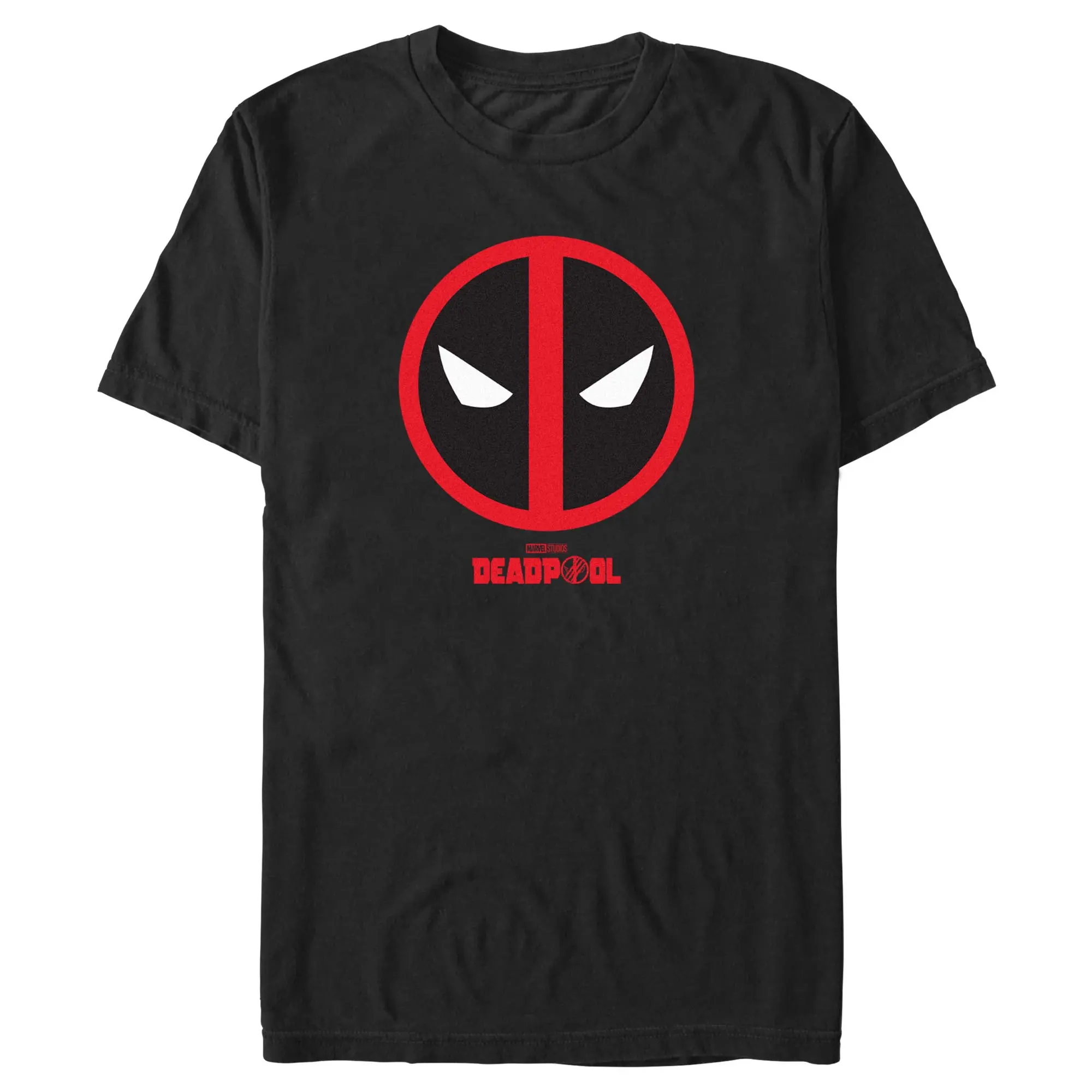 Men's Stylish Casual Short-Sleeve Marvel Deadpool & Wolverine Flat Logo T-Shirt, Menswear Apparel