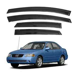 4PCS Curved Fit External Mount Side Window Visors for 2000-2006 Sentra Sedan, Automotive Rain Protection Weather Shield, Auto Parts Accessories