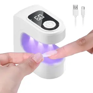 Portable LED Nail Dryer Lamp, Rechargeable Nail Art Manicure Curing Lamp with Digital Display, Professional Nail Care Tool for Home & Salon Use, Nail Curing Light