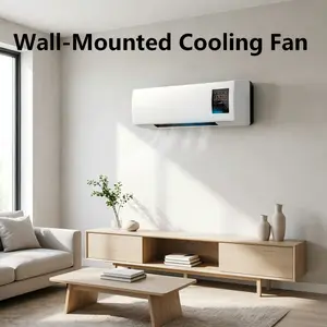 No-Drill Wall Mounted Fan, Quiet Energy Efficient Cooling Fan, Tool-Free Assembly, Space-Saving Design, Safe for Family, Wall Air Fan for Bedroom Dorm Living Room