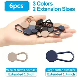6pcs Adjustable Waist Extender Buckle, Detachable Design Denim Pant Extension Clip, Universal Fit, Versatile Use, Easy Installation, Comfortable and Durable