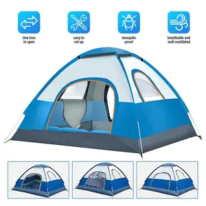 Waterproof Dome Tent for 3–4 Person, Quick Setup Camping Tent with 2 Doors, Double Layer Family Tent with Vestibules, Portable Outdoor Hiking Tent#fathersdaygift