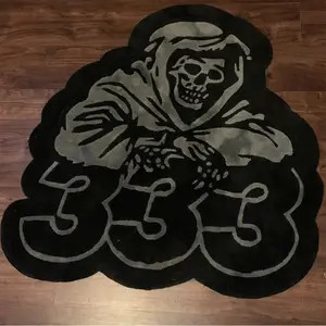 Abstract Skull Bedroom Rug, Gothic Decorative Rug, Non-Slip Soft Floor Mat, Decorative Area Carpet for Living Room, Unique Design, Halloween Gift Idea, Home Decor Rugs