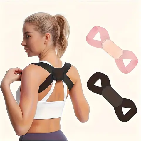 Adjustable Posture Corrector for Women & Men, Invisible Posture Improvement Strap, Adjustable Back Straightener, Back & Shoulder Support, Body Shaping, Solid Color Poly, Posture Brace