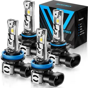 Rimthin 9005+H11 Bulbs Combo, H 11 9005 Fog Lights Bulb, 64,000LM 800% Brighter with Cooling Fan, Plug and Play, Pack of 4 outdoorfun