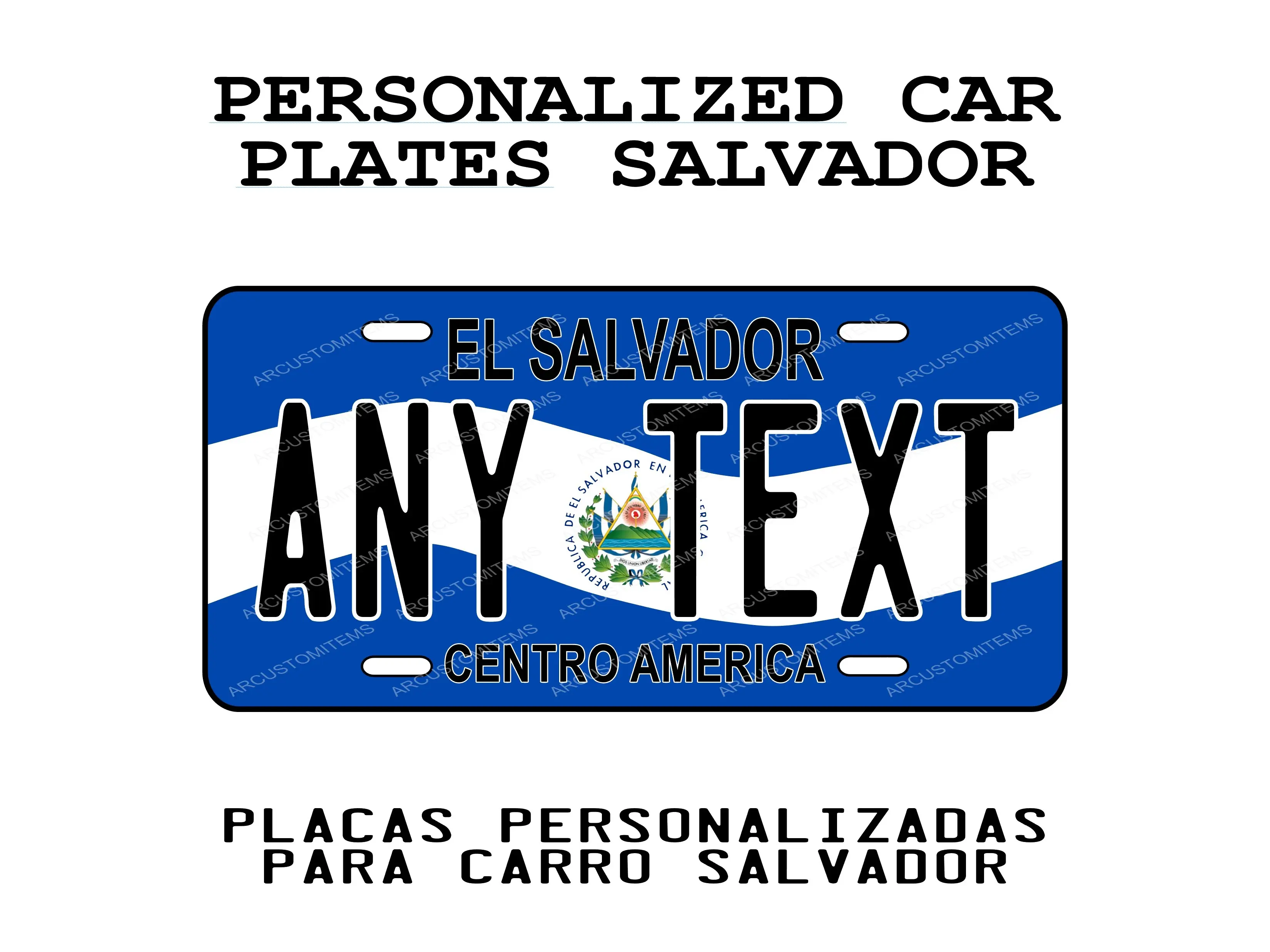 Personalized Salvador Car Plate - Decorative Aluminum Plate with High-Gloss Finish