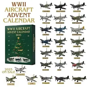 2D Airplane Landing Advent Calendar World War II Aircraft Christmas Countdown, Unique Holiday Gift for Aviation Enthusiasts and Collectors