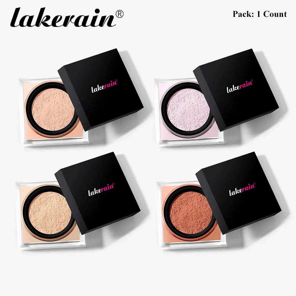 Lakerain 4 Colors Matte Oil Control Moisturizing Hydrating Face Setting Powder, Hydrating Makeup Powder, Blurring Powder, Long-Lasting Wear, Improve Dullness, Soft Focus Finish, Portable, Suitable For Commute And Date