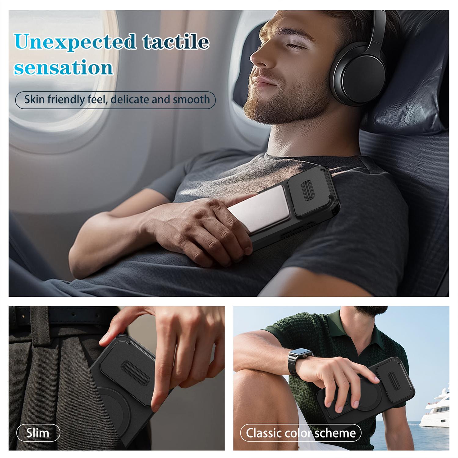 Shockproof Phone Case with Built-in Kickstand & Camera Protector, Magnetic Military Grade Heavy Duty Drop Protection Cover for iPhone 17 16 15 14 13 12 Pro Max