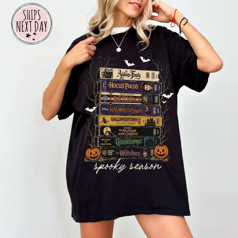 Vintage Halloween VHS Shirt, Retro Spooky Season Graphic Tee, Funny Horror Movie T-Shirt, Scary Halloween Gift, Unisex Fall Apparel