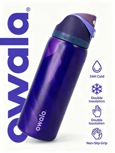32oz Insulated Purple Ombre Vacuum Flask, Leak-Proof Owala-Style Drinkware, TikTok Viral Aesthetic Kitchenware Water Bottle Stainless Steel Sports