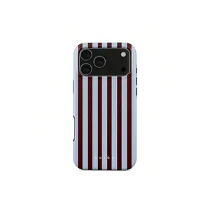 Burga Offline – 17 Pro Max Case |         Brown & Blue Vertical Stripes Design |          Aesthetic, Durable Dual-Layer Protection |         Available 17/ 17 Air/ 17 Pro/ 17 Pro Max/16 Pro Max/15 Pro Max/14 Pro Max/13 Pro Max/12 Pro Max