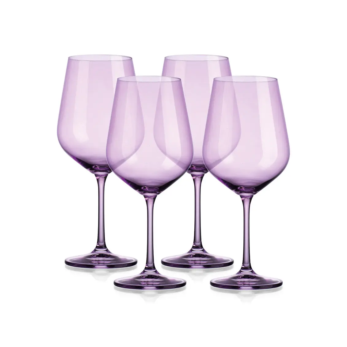 212 MAIN Unleaded Decorative Handmade Art Wine Glasses - Godinger 28003, 22.5 fl oz, 19.5 in. Sheer Red Purple, Set of 4 Drinkware, Decorative Glasses, Drinking Glassware