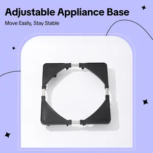 Mobile Adjustable Base for Refrigerators Washing Machines & Dryers with 4 Sturdy Casters Black Finish Durable Multifunctional Appliance Stand