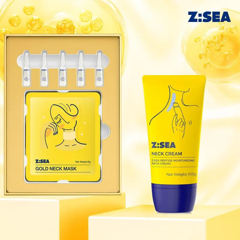 Z:SEA Neck Care Set | Neck Cream, Neck Mask | Reduces neck wrinkles, lifts and firms, provides neck moisturizing care | Spring Neck Care Set