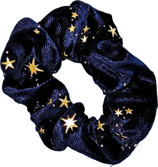 Velvet Hair Scrunchie with Sparkly Stars